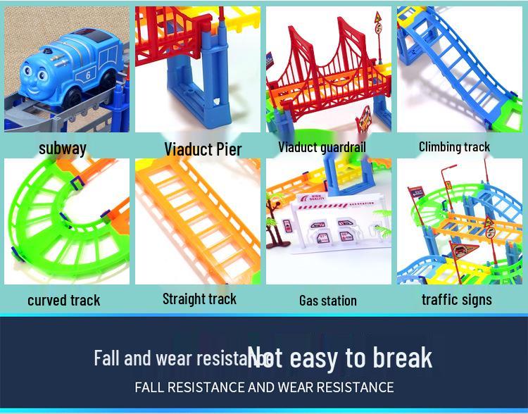 Seven-Layer Electric Train Track Toy: Educational Racing Car Assembly for Kids - Perfect Gift for Boys with Level-Crossing Feature