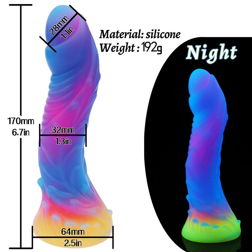 Luminous Silicone Realistic Dildo for Anal and Vagina Massage - Unisex Sex Toy