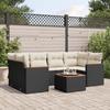 VidaXL Garden Lounge Set with Cushions 7 Pcs, Patio Sofas, Patio Furniture Set, Outdoor Furniture, Black 3225797