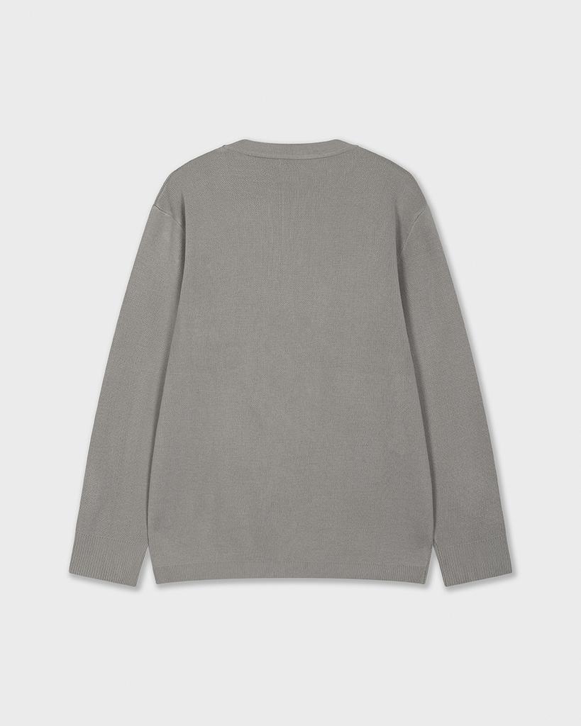 Work On Body Off Half Milano Semi-Oversized Basic Cardigan - Light Gray
