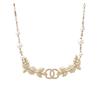CHANEL CC fashion personality simple trend metal necklace same style for men and women gold/light brown/pearl white