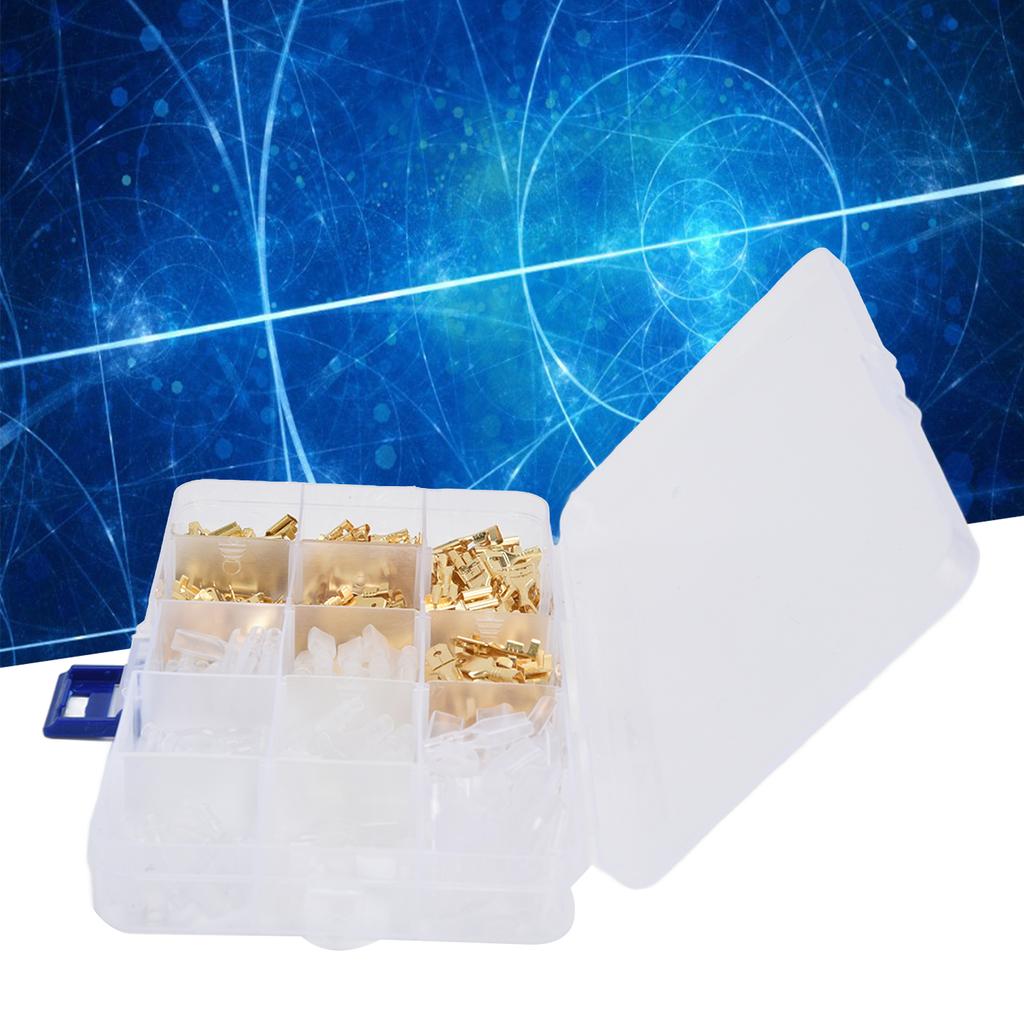 Wire Terminals Assortment Kit Male Female Spade Butt Connectors with Insulating Sleeve Set