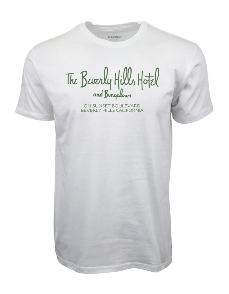 90s BEVERLY HILLS HOTEL & BUNGALOWS GRAPHIC WHITE T-SHIRT Unisex T-Shirt L