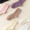 Autumn and Winter Thick Solid Color Woolen Hoop Socks Fashionable Warm and Cold Proof High Wall  Long  Socks  Practical