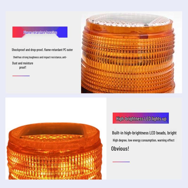 Magnetic Solar-Powered Strobe Light for Cranes, Vehicles, and Marine Use