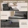 Floor Chair with Back Support, Corduroy Boneless Cloud Foldable Sleeper Sofa with Thick Padding, Dark Grey