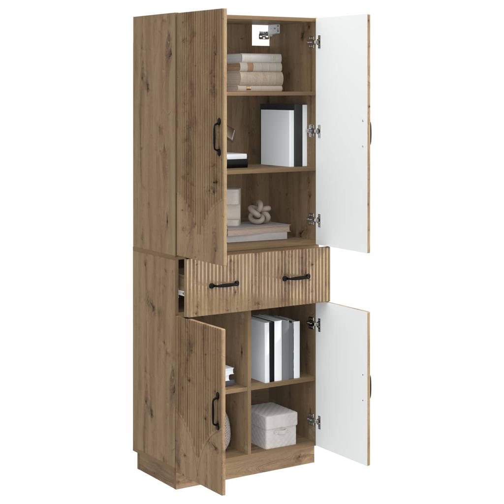 2 Piece Cabinet Set Artisan Oak Wood Based Material