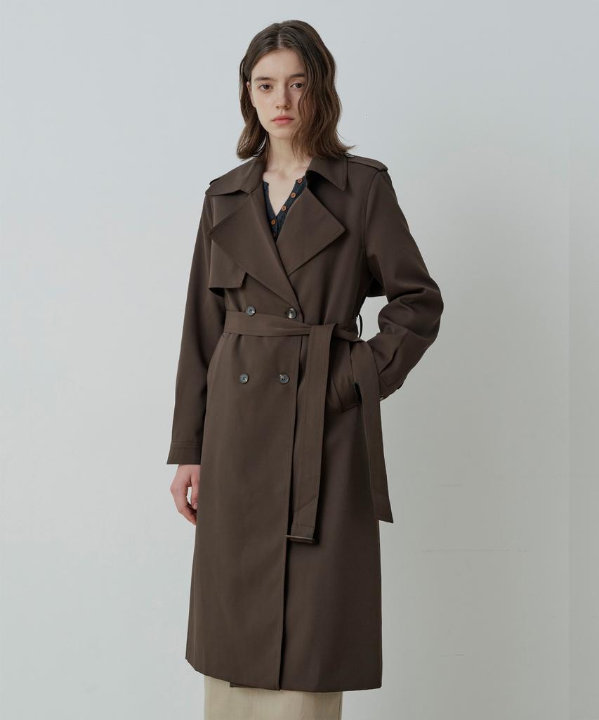 LE STUDIO London Double Long Trench Coat (Br)