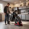 Motorcycle Wheel Stand Low-Slung Foldable Chock Stable for Garage