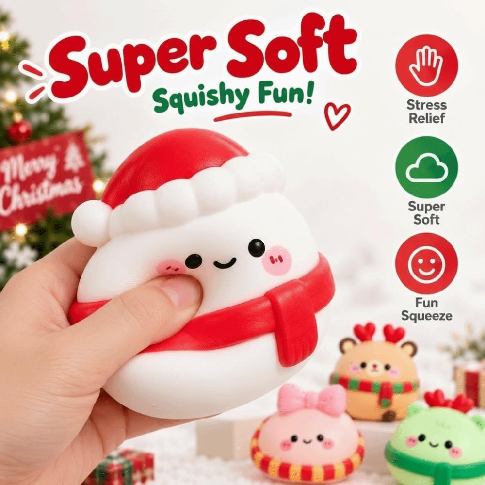 Slow Rebound Squeezeble Toy Slow Rising Christmas Squishy Toy Christmas Mochi Squishy Holiday Gift