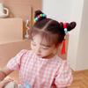 1 Pair of  Hair Band  Cloth  Tassel   Colorful Ball  Plush  Retro Style  Hair Band