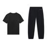 Li Ning Trendy Comfortable Versatile Fashion Design Short Sleeve Simple Breathable Long Pants Casual Sports Suit Unisex Suit Black AHSUB33-1+AYKU691-1