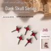 Dark Skull Retro Chrome Heart Scarlet Cross Nail Rhinestone Embellishments - 5 Pcs