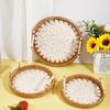 Natural Materials Handwoven Tray User Friendly Retro Design for Kitchens Storage Snacks Basket and Home Decors Durable