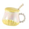 Seashell Ceramic Tea Cup Set with Cover