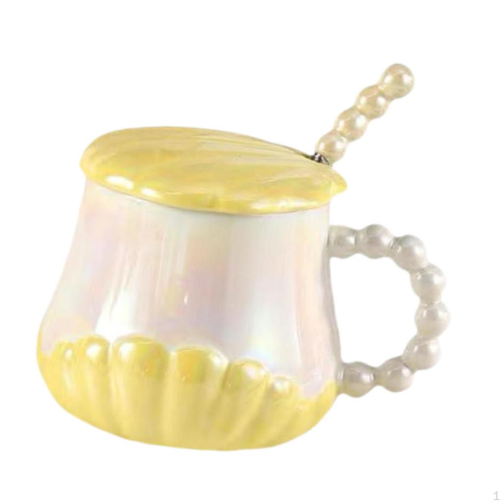 Seashell Ceramic Tea Cup Set with Cover