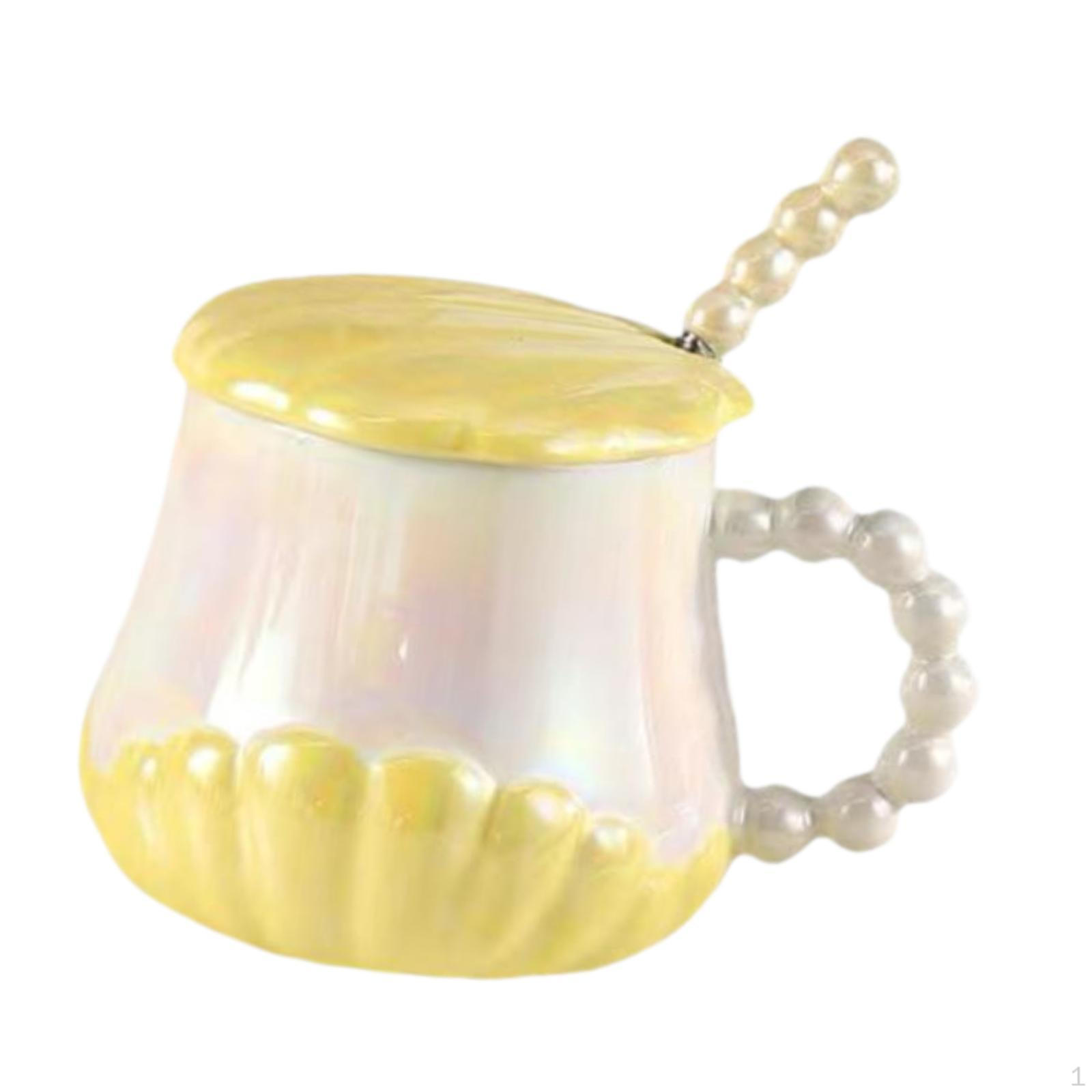 

Seashell Ceramic Tea Cup Set with Cover жовтий