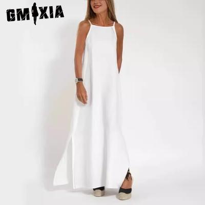 Women's Fashion Summer Spring Solid Color Print Sleeveless Casual Dresses