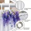 1pc Cascading Wisteria and Blue Butterfly Shower Curtain - Fantasy Watercolor Floral Pattern, Polyester Fabric, Machine Washable