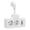 Vícenásobná zásuvka s vypínačem Zásuvkový adaptér 2cestný se 2 USB 2 Typ C 6 v 1 Distribuce