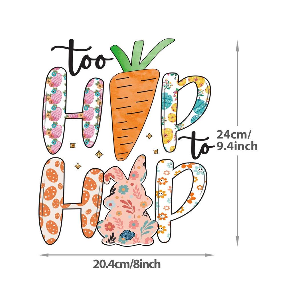 Easter Bunny Letter Patches Rabbit Diy Parches Ropa Heat Press Appliqued Clothes Stickers Hoodies T-Shirt Iron On Patches