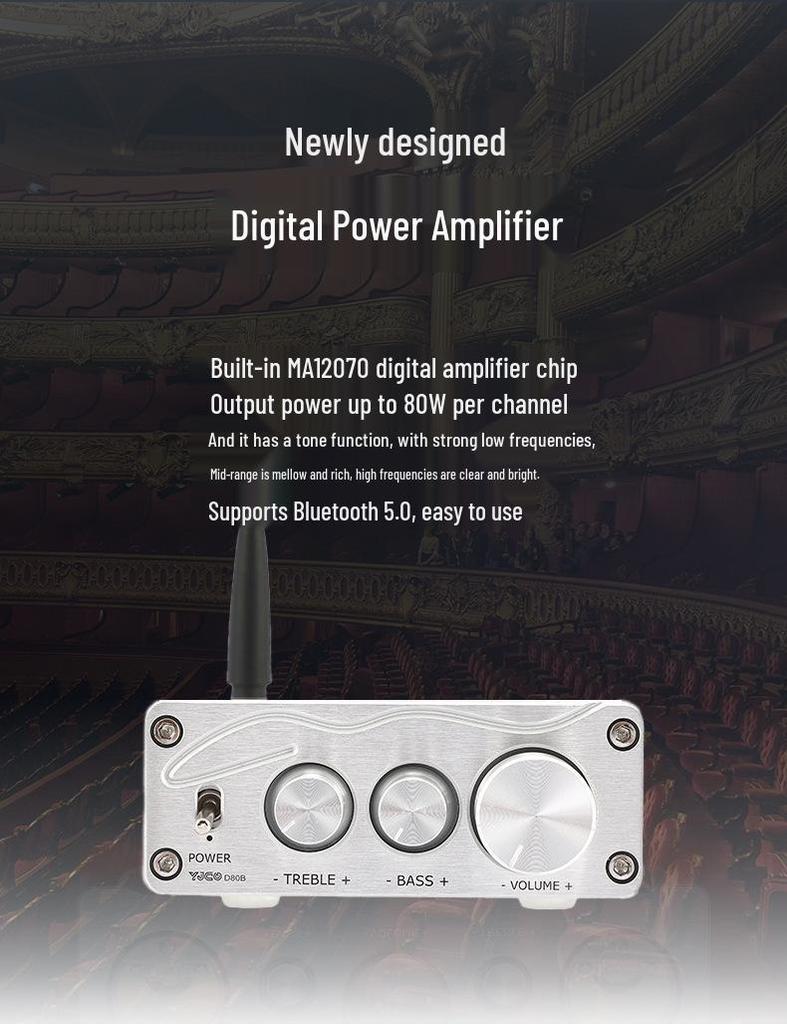 Infineon MA12070 D80B Zweikanal-HiFi-Bluetooth 5.0 High-Power-Audiophiler Verstärker
