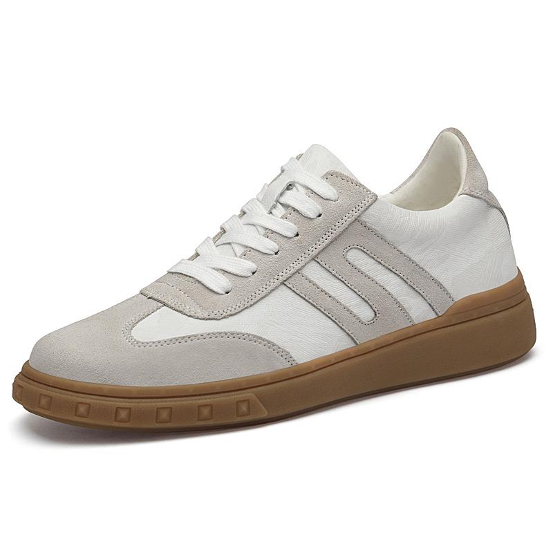 

1071 Men S And Women S Shoes Inner Height-Increasing Board Shoes Thick-Soled Handmade Skateboard Sports Shoes Casual Shoes Spring Low-Top Tide Shoes 36 белый