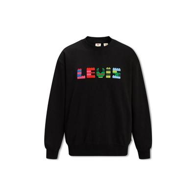 Levis FW22 Embroidered Logo Crew Neck Pullover Sweatshirt Unisex Sweatshirt Black A5441-0001