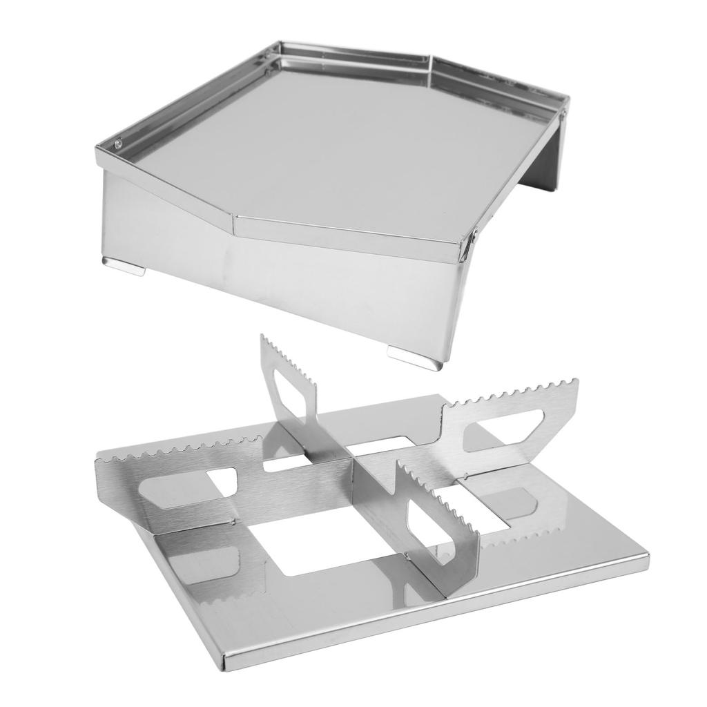 Stove Stand Base Outdoor Stainless Steel Wood Stove Stand Base Set Camping Portable BBQ Tool Set