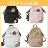 Cute Cartoon Dog Backpack For Kids In Stylish Black Pink White And Khaki Colors