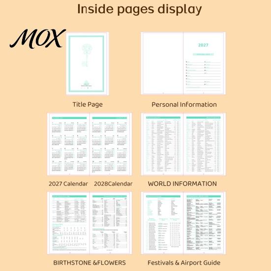 Elastic Strap Memo Book 2027 A5 Daily Planner, Vertical Grain Hardcover 320 Page Professional Planning Schedule Notebook, English Calendar Organizer