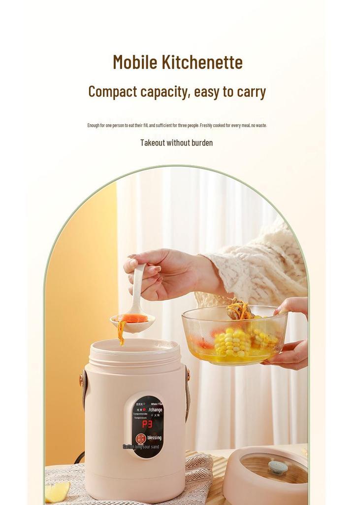 Douyin Celebrity Electric Stew Pot: Portable Multi-Function Soup & Porridge Cooker with Clear Stainless Steel Design