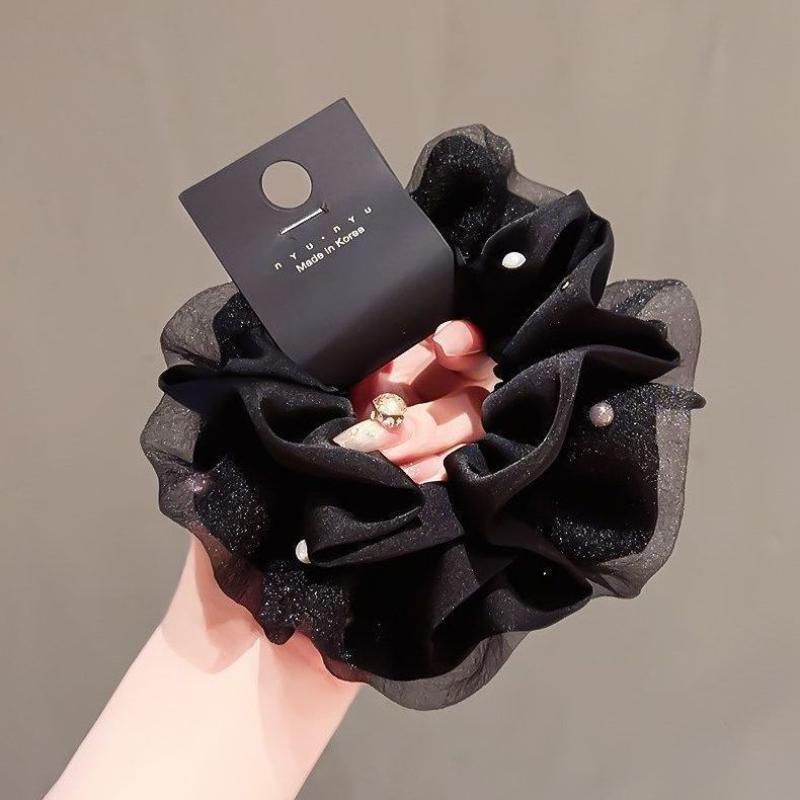 Elegant Top Grade Print Chiffon Large Intestine Scrunchie For Women Hair Tie Hair Band Hair Ring Fashion Hair Accessories