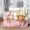 Cartoon Rilakkuma Anime Girls Throws Blanket for Baby Hiking Picnic Bed Super Soft Cute kawaii Flannel Blanket birthday gift