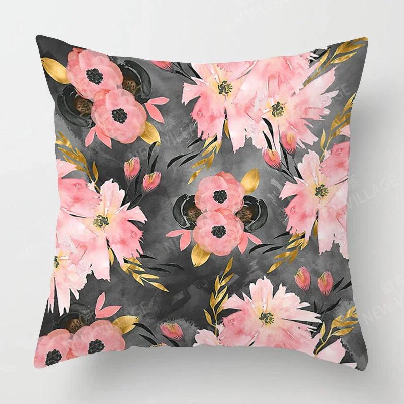 Nordic Fall Home Decor Autumn Throw Pillow Case Sofa Cushion Cover Modern 45X45Cm 45*45 50X50Cm 60X60 40X40Cm Plant Green Leaf