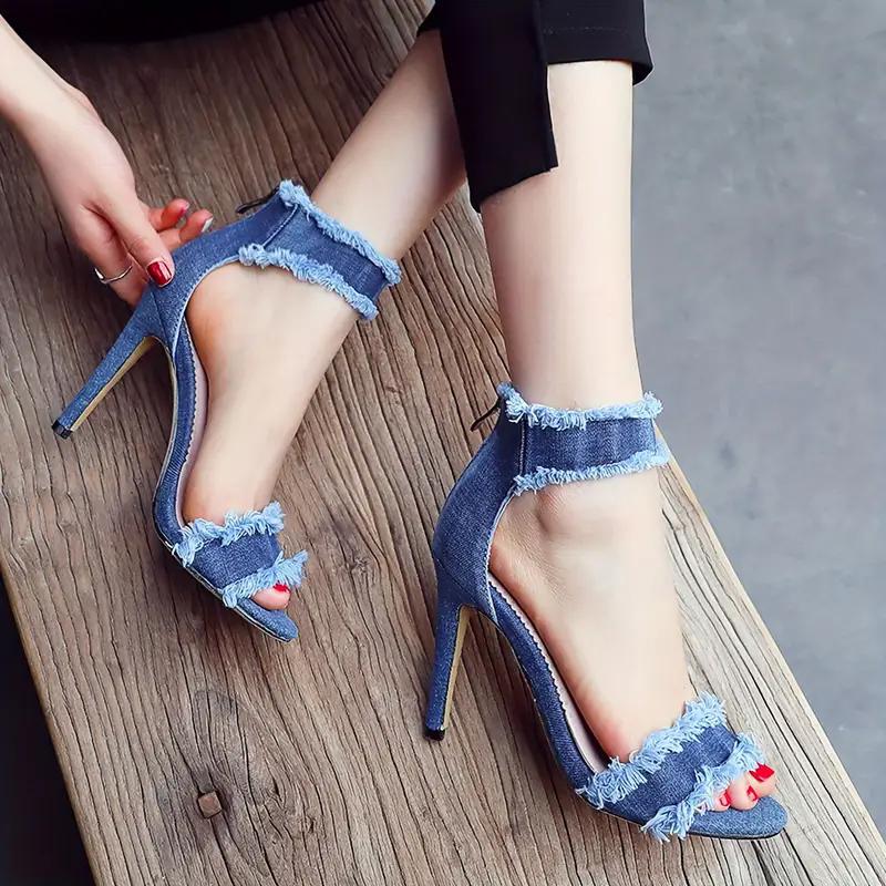 Fashion 2024 Women New Comfortable Bag Heel Zipper Open Toe Spring Summer Minimalist Outdoor High Heel Big Size Sandals Shoes for Women