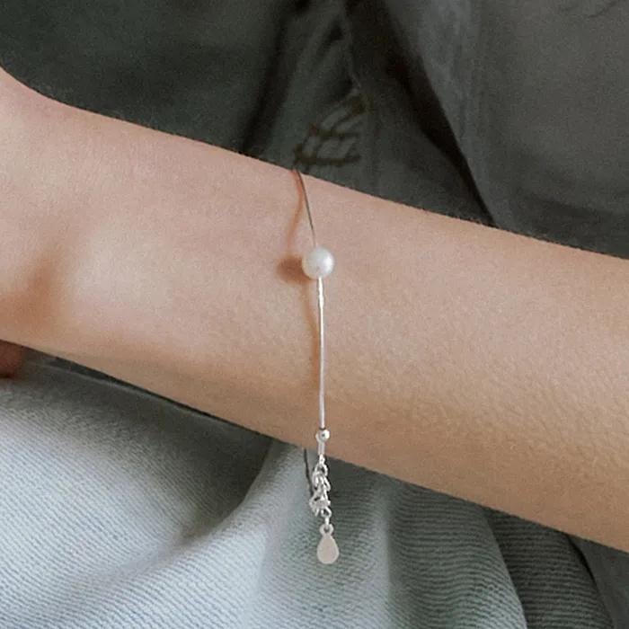 [925 silver]Pearl Facet Snake Chain Bracelet . MLB264
