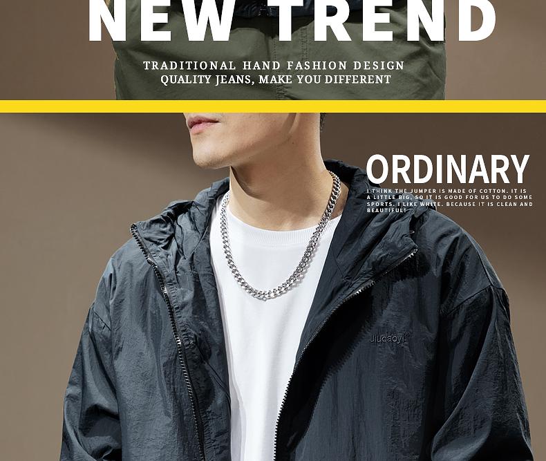 Herren Sommer Leichte UV-Schutz Kapuzen Outdoor Arbeitsjacke