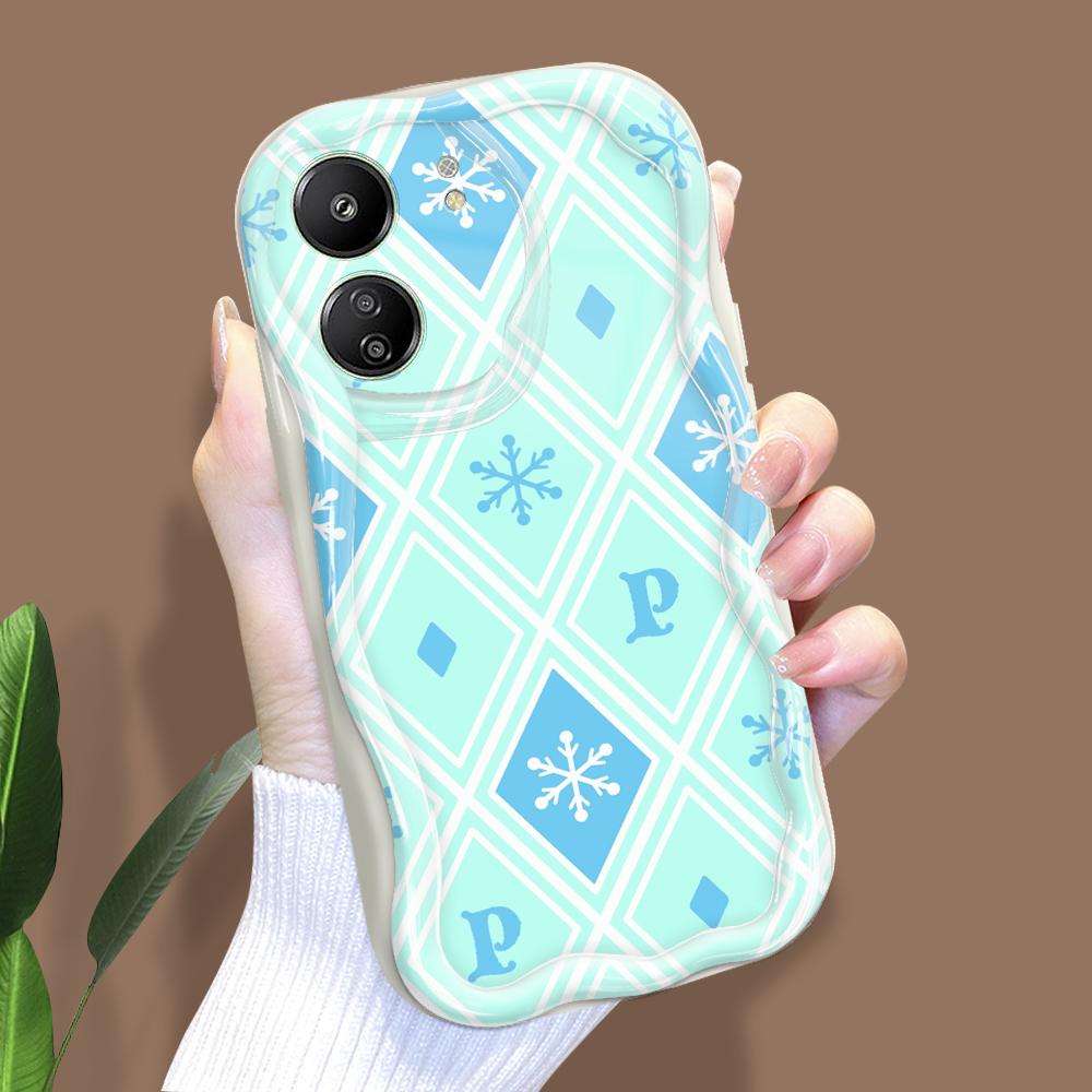 

Милый мультяшный узор, кремовая текстура, мягкий силиконовый чехол с волнистыми краями, чехол для телефона Xiaomi Redmi Redmi 14R 5G белый