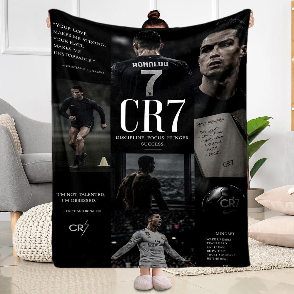Ronaldo's Iconic Number Seven Blanket Ultra-Soft Suitable for Office Chair Livingroom Chair Four Seasons Universal Digital Print