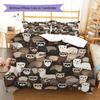 Cartoon Animal Art Pattern Bedding,Quilt Set Quilt Cover Pillowcase Home Birthday Gift (1 * duvet cover + 2 * pillowcase, without core)