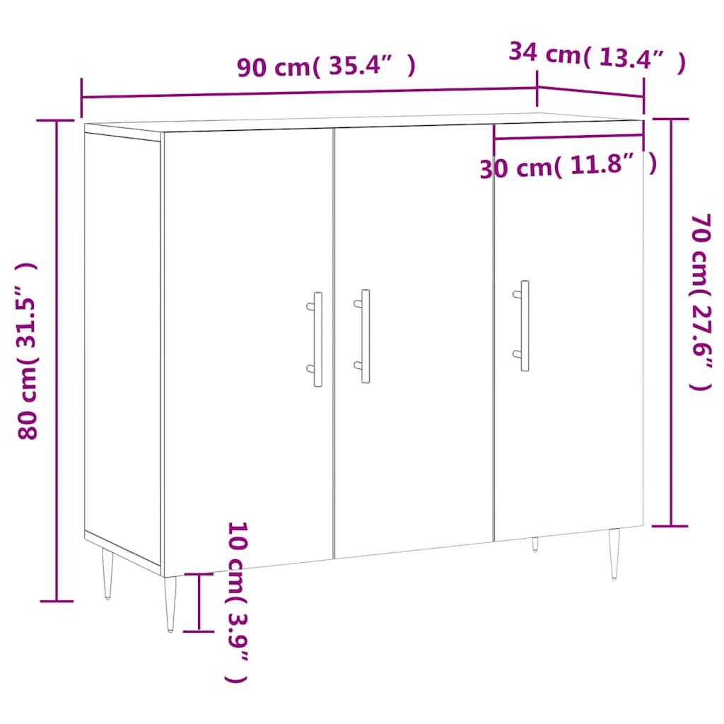 Sideboard Sonoma Oak 90 x 34 x 80 cm Particleboard