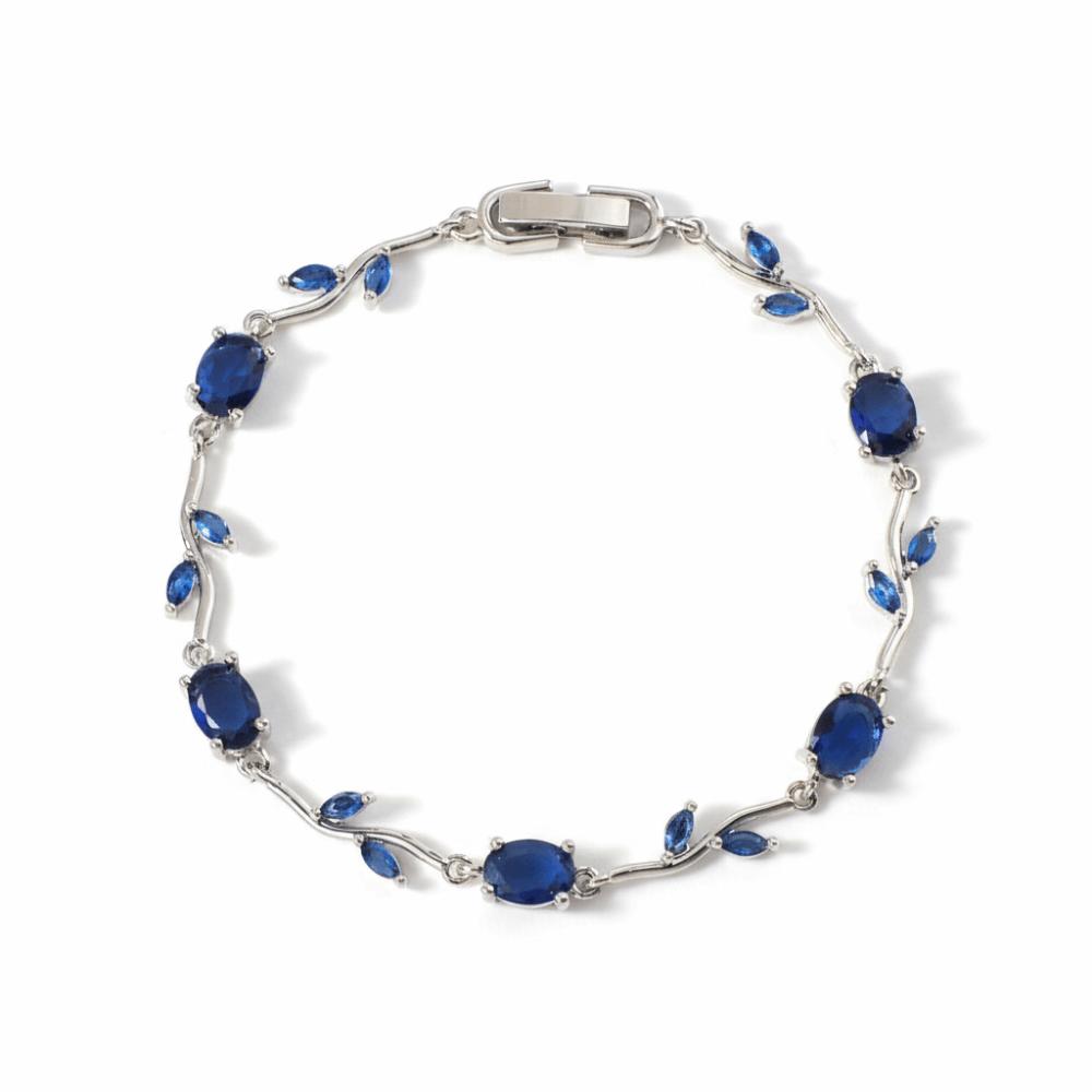 Luxury Sparkling Leaf Chain Gold Silver Color Crystal Sparkling Leaf Bracelets  Jewelry Gift