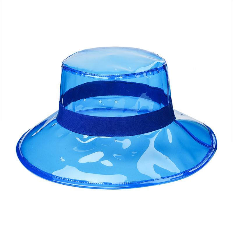 New Fall Season Transparent  PVC Rain Hat Foldable Soft Waterproof Wide Brim Bucket Cap Sun Hat for Women Girls Ladies