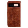 For Google Pixel 8a Case Flower Imprint Leather Foldable Stand Phone Wallet Cover