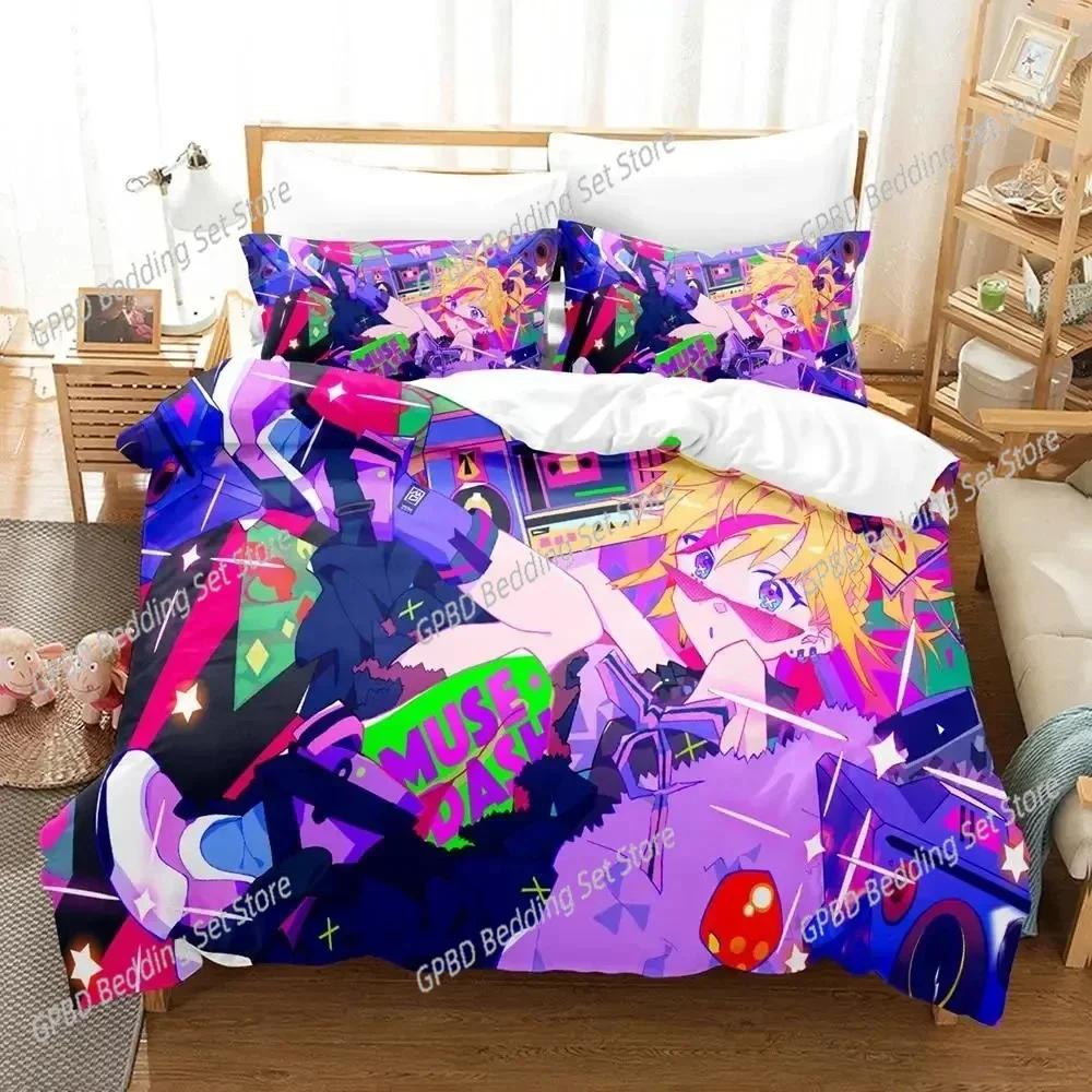 New 3D Print Anime Muse Dash Game Bedding Set Single Twin Double Queen King Cal King Size Bed Linen Set