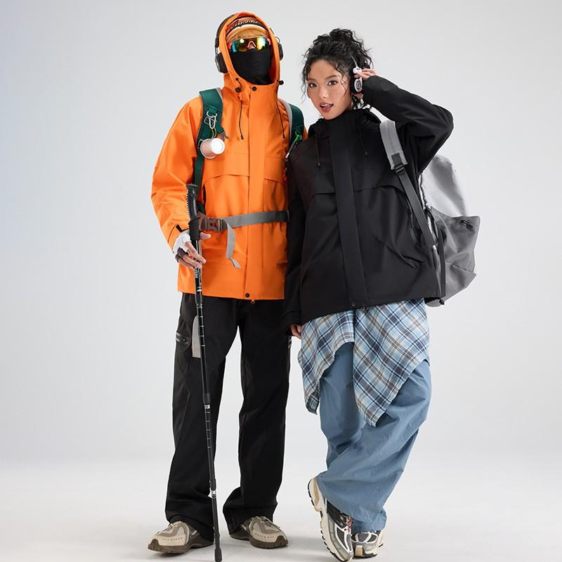 Men Women 3-in-1 Waterproof Windproof Hiking Jacket With Removable Fleece Liner Outdoor Camping Trekking Skiing