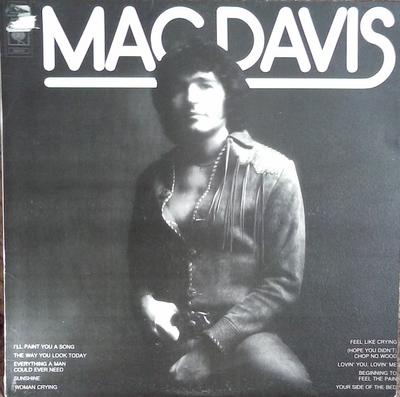 Disque Vinyle MAC DAVIS - Mac Davis S65572 CBS 1973 Royaume-Uni Folk Occasion