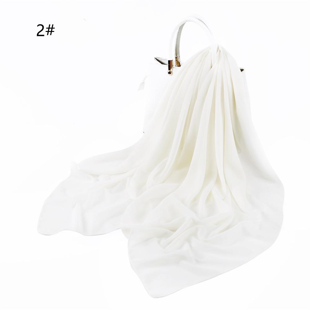 110*110CM Square Pearl Chiffon Hijabs Scarf Plain Solid Color Headwraps Muslim Women's Khimar Headscarf 45 Colors