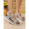 2025 Summer New Arrival Plus Size Chunky Sole Mule-Style Velcro Beach Sandals for Women - Casual Comfortable Women's